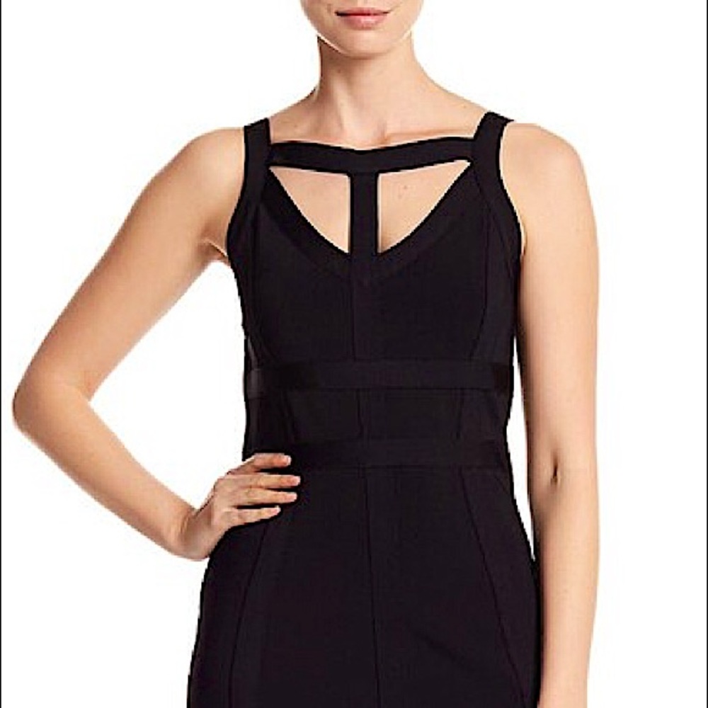 BEBE T-STRAP BANDAGE DRESS-Black/ NWT